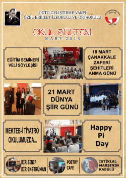 Mart Ayı Aylık B&uuml;ltenimiz İ&ccedil;in Tıklayınız