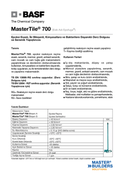 MasterTile&reg; 700 (Eski Adı Epofuga&reg;) Epoksi Esaslı, İki