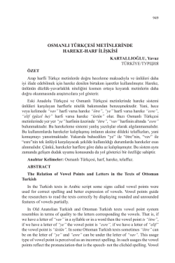 KARTALLIOĞLU, Yavuz-OSMANLI T&Uuml;RK&Ccedil;ESİ