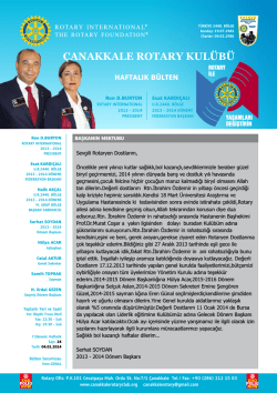 B&uuml;lten 24 - &Ccedil;anakkale Rotary Kul&uuml;b&uuml;