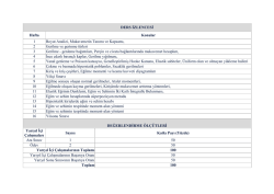 DERS İZLENCESİ Hafta Konular 1 Boyut Analizi, Mukavemetin