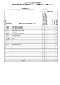 sanat tarihi b&ouml;l&uuml;m&uuml; 2014-2015 eğitim