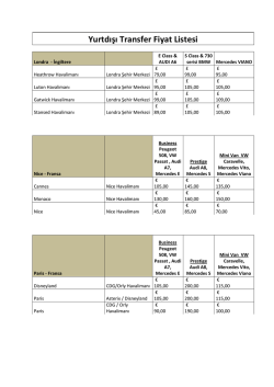 Yurtdışı Transfer Fiyat Listesi