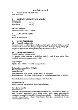 KISA URUN BiLGiSi BE~ERi TIBBi URiiNiiN ADI 2. KALiTATiF VE