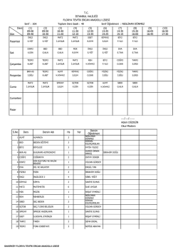 Sınıf T.C. İSTANBUL VALİLİĞİ FLORYA TEVFİK ERCAN ANADOLU
