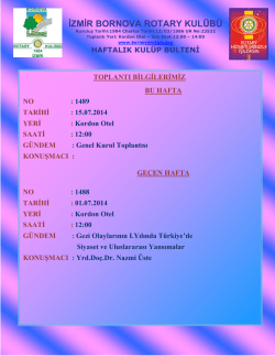Toplantı b&uuml;lteni - Bornova Rotary Kul&uuml;b&uuml;