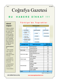 COĞRAFYA GAZETESİ &ndash; Toprak