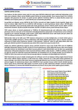 G&uuml;nl&uuml;k B&uuml;lten - Turkborsa.net