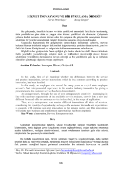Hizmet İnovasyonu ve Bir Uygulama &Ouml;rneği - E-JOIR