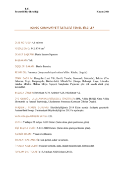 Temel Bilgiler Kongo Cumhuriyeti - Kasım 2014