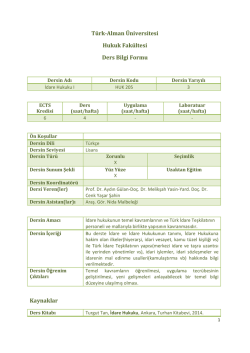 HUK 205 - T&uuml;rk-Alman &Uuml;niversitesi