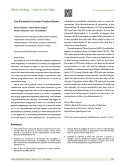 Editöre Mektup / Letter to the Editor