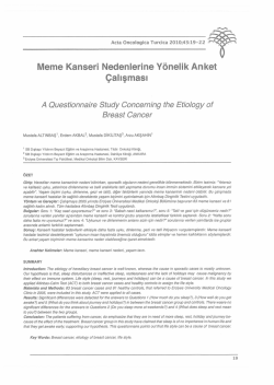 Meme Kanseri Nedenlerine Y&ouml;nelik Anket &Ccedil;alışması