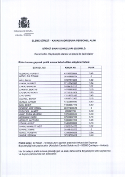 ELEME s&uuml;neci - KAVAS KADRoSUNA PERSoNEL ALIMI einiNrci