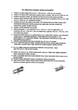 AcIL M&Uuml;DAHALE ARABAsı TEKNIK şARTNAMEsi