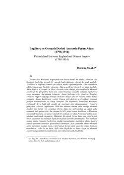 İngiltere ve Osmanlı Devleti Arasında Perim Adası