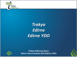 Trakya B&ouml;lgesi - Edirne Yatırım Destek Ofisi