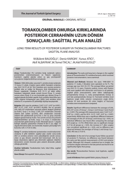 torakolomber omurga kırıklarında posterior