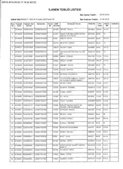 İLANEN TEBLİĞ LİSTESİ EBYS-2014.05.02