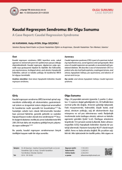 Kaudal Regresyon Sendromu: Bir Olgu Sunumu