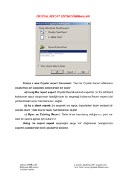 Crystal Report - G&uuml;lcay KORKMAZ