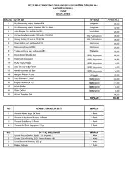 SIRA NO KİTAP ADI YAYINEVİ FİYATI (TL ) 1 Our Dıscovery Island