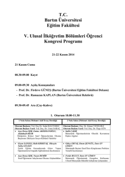 TC Bartın &Uuml;niversitesi Eğitim Fak&uuml;ltesi V. Ulusal İlk&ouml;ğretim B&ouml;l&uuml;mleri