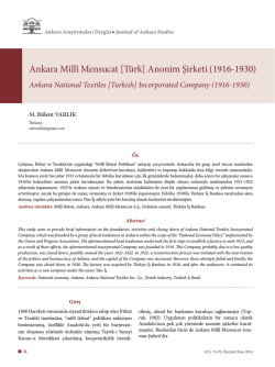 Ankara Mill&icirc; Mensucat [T&uuml;rk] Anonim Şirketi (1916-1930)