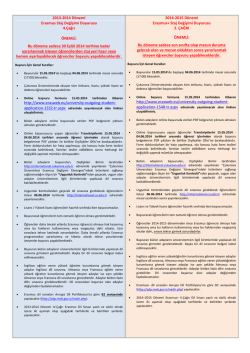 2013-2014 D&ouml;nemi Erasmus Staj Değişimi Duyurusu 4.&Ccedil;ağrı
