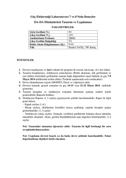 G&uuml;&ccedil; Elektroniği Labaratuvarı 7 ve 8 Nolu Deneyler DA-DA