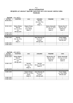 tc sel&ccedil;uk &uuml;niversitesi beyşehir ali akkanat işletme fak&uuml;ltesi 2013