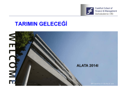 Tarımın Geleceğine Genel Bakış, Dr. G&uuml;rkan Erel &ndash; Frankfurt School