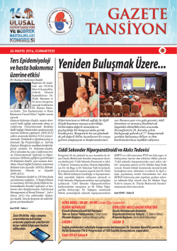 24 Mayıs 2014 - Türk Hipertansiyon ve Böbrek Hastalıkları Derneği