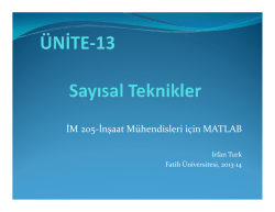 12.ci hafta: SAYISAL TEKNİKLER