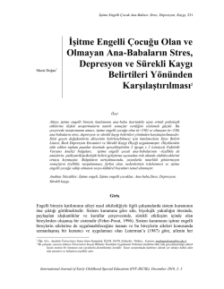 İşitme Engelli &Ccedil;ocuğu Olan ve Olmayan Ana