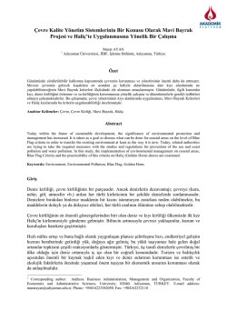 Çevresel Kalite Yönetim Sistemlerin Bir Konusu Olarak