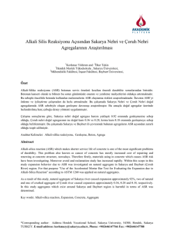 Alkali Silis Reaksiyonu Açısından Sakarya Nehri ve Çoruh Nehri