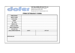 FİRMA İSTİHBARAT FORMU
