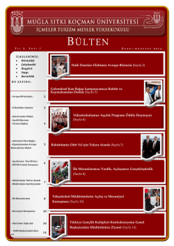 Ocak-Agustos 2014 - İ&ccedil;meler Turizm Meslek Y&uuml;ksekokulu