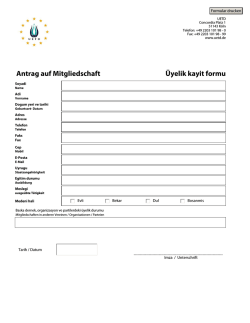 Antrag auf Mitgliedschaft &Uuml;yelik kayit formu