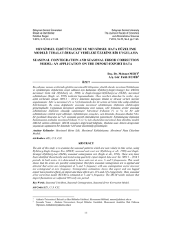mevsimsel eşb&uuml;t&uuml;nleşme ve mevsimsel hata d&uuml;zeltme modeli