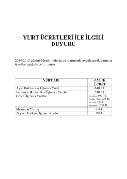 G&ouml;let,Ferhunde,Ayşe Birkan ve Mezunlar Yurdu &uuml;cretleri ve Kayıt