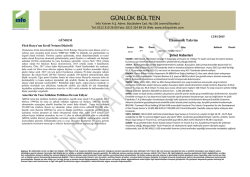 G&uuml;nl&uuml;k B&uuml;lten 12.01.2015