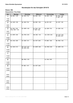 Stundenplan - Oskar Gründler Gymnasium