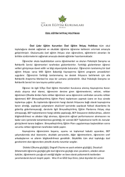 &Ouml;zel Eğitim İhtiya&ccedil; Politikası