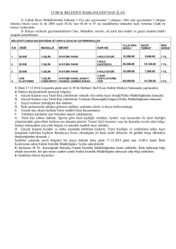 Çubuk Belediyesi Kira İhale İlanı