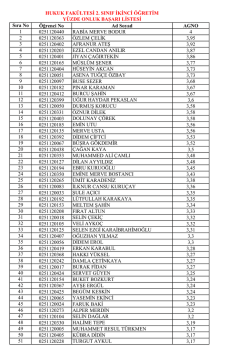 2.sınıf 2.&ouml;ğretim başarı sıralaması