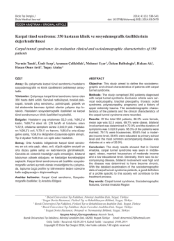 Karpal t&uuml;nel sendromu: 350 hastanın klinik ve