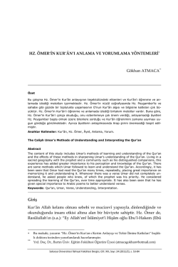 Bu PDF dosyasını indir - Sakarya &Uuml;niversitesi İlahiyat Fak&uuml;ltesi Dergisi