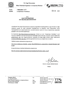 Araştırmacı Veritabanı Hk.